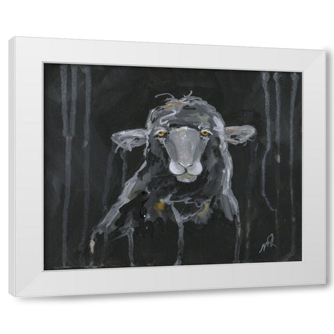 Sheep White Modern Wood Framed Art Print by Strong, Molly Susan