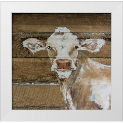 Bossy White Modern Wood Framed Art Print by Strong, Molly Susan