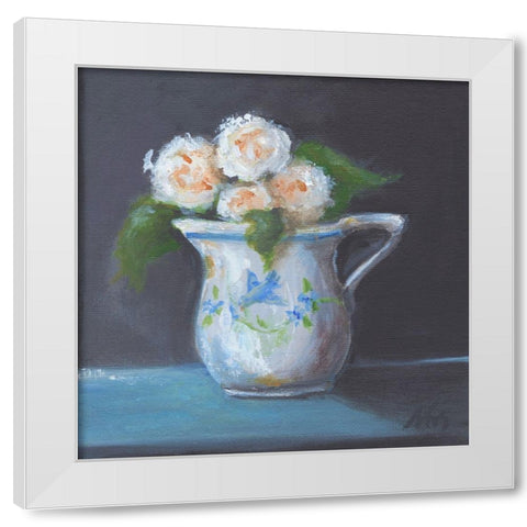 Blue Bird Pitcher White Modern Wood Framed Art Print by Strong, Molly Susan