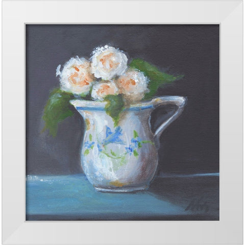 Blue Bird Pitcher White Modern Wood Framed Art Print by Strong, Molly Susan