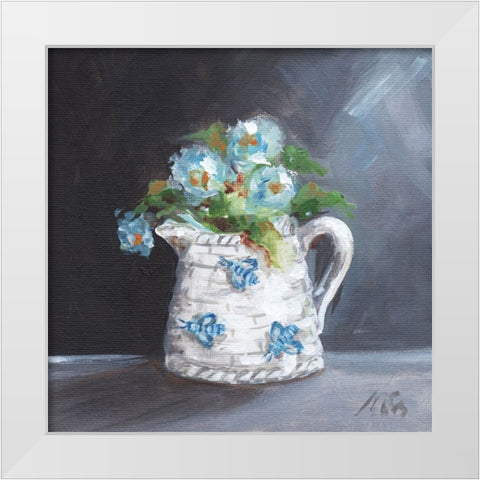 Bee Pitcher White Modern Wood Framed Art Print by Strong, Molly Susan
