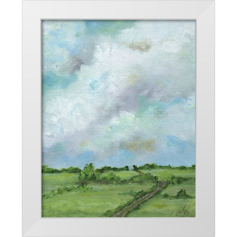 Winding Road White Modern Wood Framed Art Print by Strong, Molly Susan
