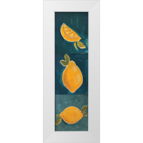 Three Lemons White Modern Wood Framed Art Print by Rupp, Mariah