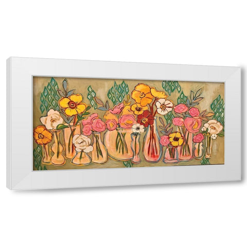 Flower Jars White Modern Wood Framed Art Print by Rupp, Mariah