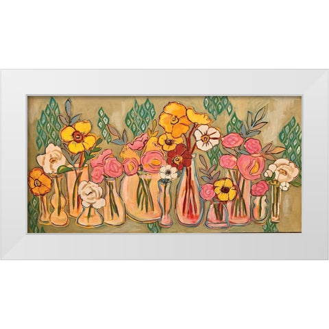 Flower Jars White Modern Wood Framed Art Print by Rupp, Mariah