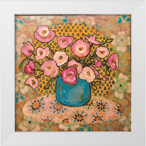 Mixed Florals White Modern Wood Framed Art Print by Rupp, Mariah
