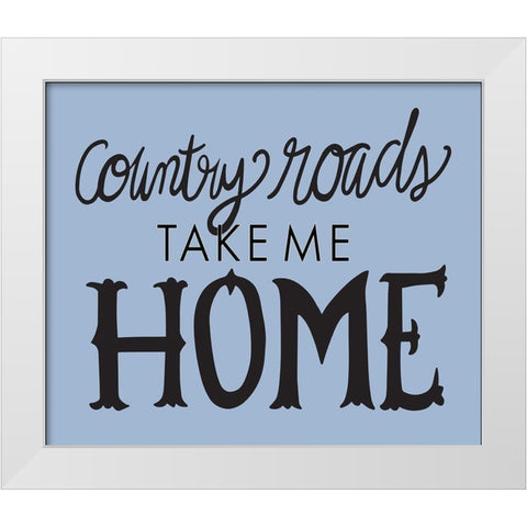 Country Roads White Modern Wood Framed Art Print by Rupp, Mariah