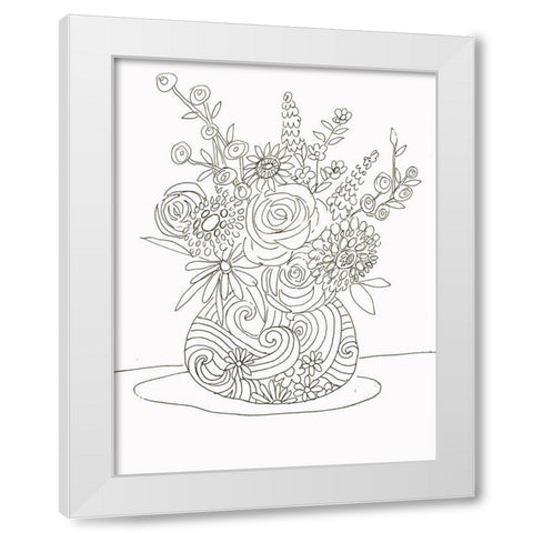 Line Bouquet White Modern Wood Framed Art Print by Rupp, Mariah