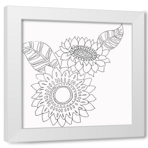 Sunflower White Modern Wood Framed Art Print by Rupp, Mariah