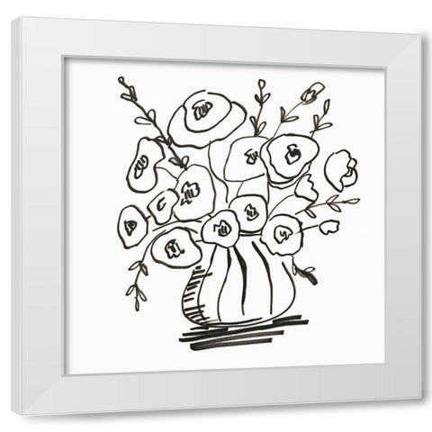 Bouquet Vase White Modern Wood Framed Art Print by Rupp, Mariah