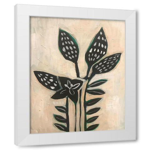 Black Leaves White Modern Wood Framed Art Print by Rupp, Mariah