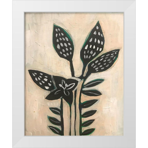 Black Leaves White Modern Wood Framed Art Print by Rupp, Mariah