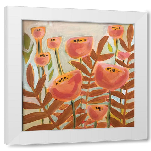 Brown Leaves White Modern Wood Framed Art Print by Rupp, Mariah