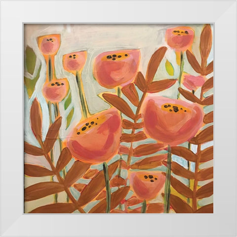 Brown Leaves White Modern Wood Framed Art Print by Rupp, Mariah