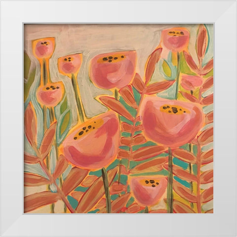 Flowers and Blue Sky White Modern Wood Framed Art Print by Rupp, Mariah