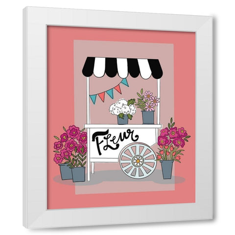 Fleur Cart White Modern Wood Framed Art Print by Rupp, Mariah