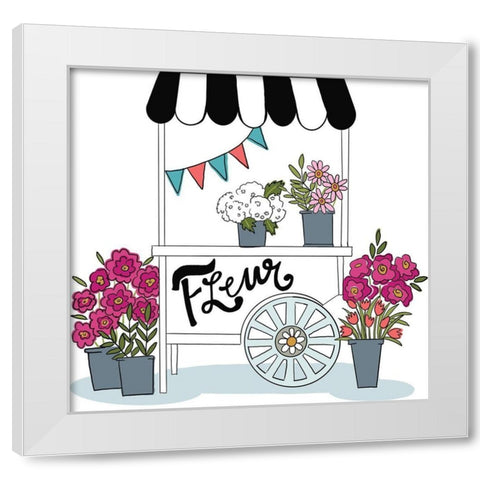 Fleur Cart White Modern Wood Framed Art Print by Rupp, Mariah