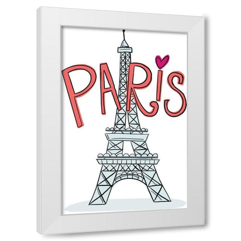Paris Eiffel White Modern Wood Framed Art Print by Rupp, Mariah