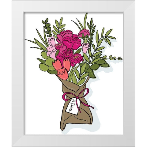 Flowers White Modern Wood Framed Art Print by Rupp, Mariah