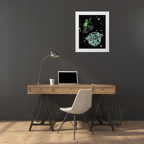 Give Me Space White Modern Wood Framed Art Print by Rupp, Mariah