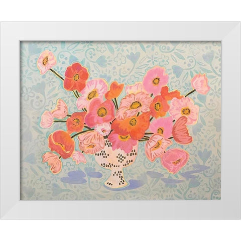 Floral White Modern Wood Framed Art Print by Rupp, Mariah