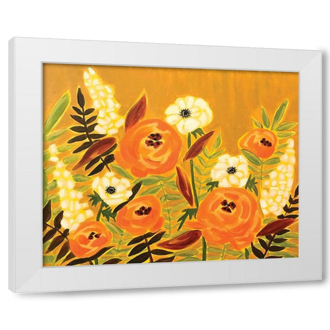 Fall Flowers White Modern Wood Framed Art Print by Rupp, Mariah