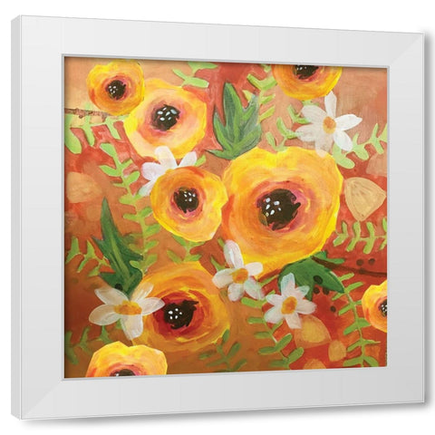 Yellow Roses White Modern Wood Framed Art Print by Rupp, Mariah