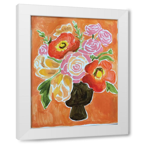 Orange on Orange White Modern Wood Framed Art Print by Rupp, Mariah