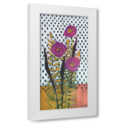 Purple Flowers White Modern Wood Framed Art Print by Rupp, Mariah