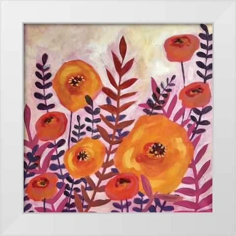 Purple Leaves White Modern Wood Framed Art Print by Rupp, Mariah