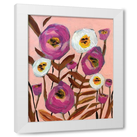 Pink on Pink White Modern Wood Framed Art Print by Rupp, Mariah