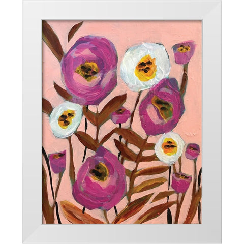 Pink on Pink White Modern Wood Framed Art Print by Rupp, Mariah
