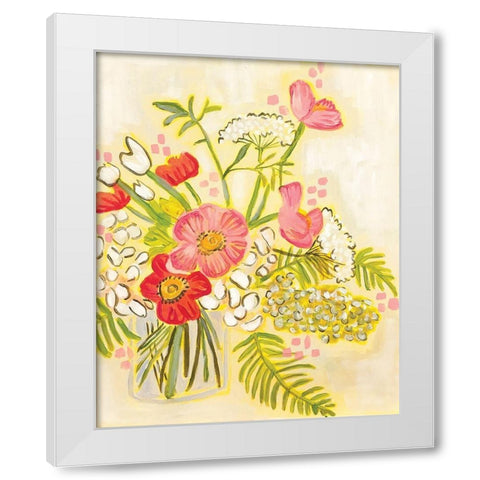 Flowers on White White Modern Wood Framed Art Print by Rupp, Mariah