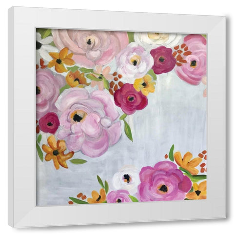 Pink Roses White Modern Wood Framed Art Print by Rupp, Mariah