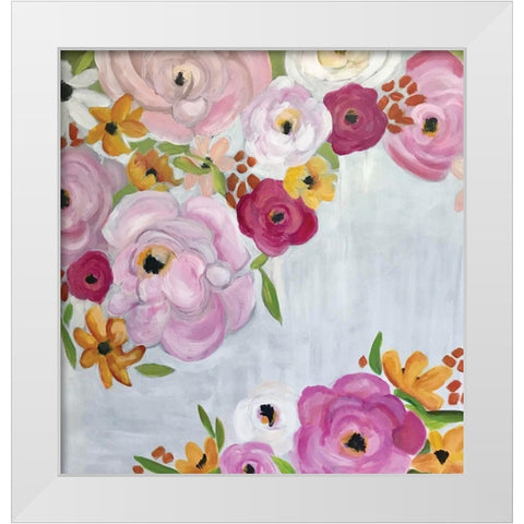 Pink Roses White Modern Wood Framed Art Print by Rupp, Mariah