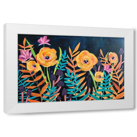 Flowers White Modern Wood Framed Art Print by Rupp, Mariah