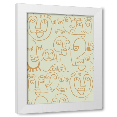 Face Lines White Modern Wood Framed Art Print by Rupp, Mariah