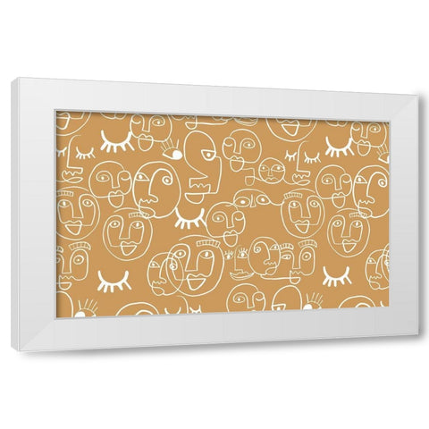 Faces White Modern Wood Framed Art Print by Rupp, Mariah