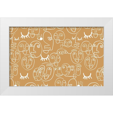 Faces White Modern Wood Framed Art Print by Rupp, Mariah