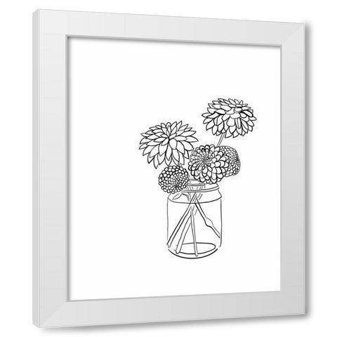 Dahlias White Modern Wood Framed Art Print by Rupp, Mariah