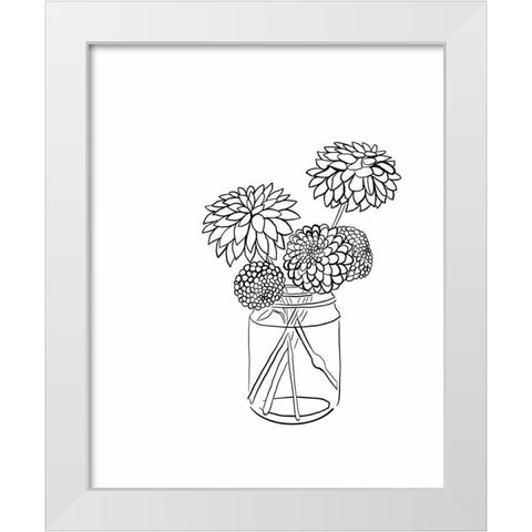 Dahlias White Modern Wood Framed Art Print by Rupp, Mariah