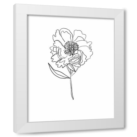 Peony White Modern Wood Framed Art Print by Rupp, Mariah