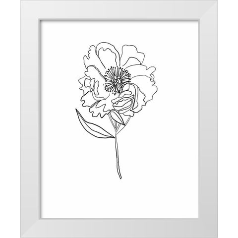 Peony White Modern Wood Framed Art Print by Rupp, Mariah