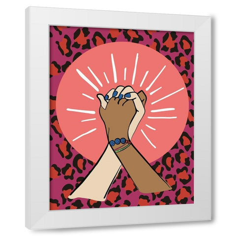 Hands Cheetah White Modern Wood Framed Art Print by Rupp, Mariah