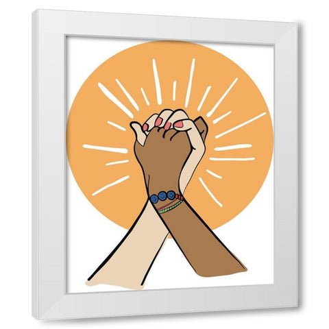 Hands Cheetah White Modern Wood Framed Art Print by Rupp, Mariah