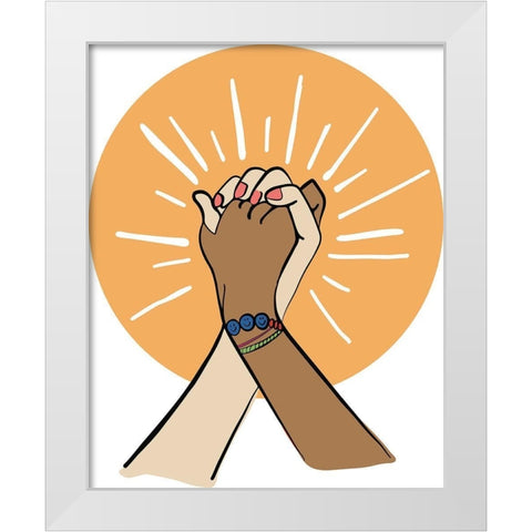 Hands Cheetah White Modern Wood Framed Art Print by Rupp, Mariah