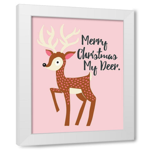 My Deer White Modern Wood Framed Art Print by Rupp, Mariah