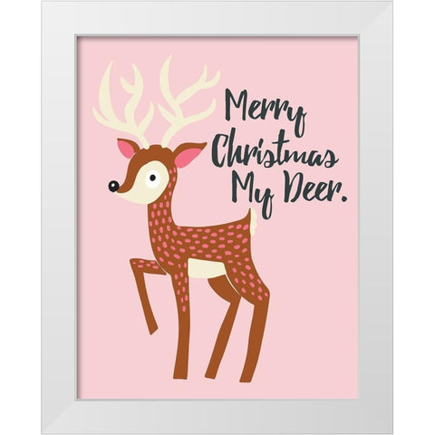 My Deer White Modern Wood Framed Art Print by Rupp, Mariah