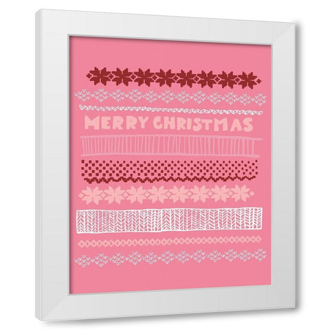 Merry Christmas White Modern Wood Framed Art Print by Rupp, Mariah