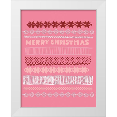 Merry Christmas White Modern Wood Framed Art Print by Rupp, Mariah